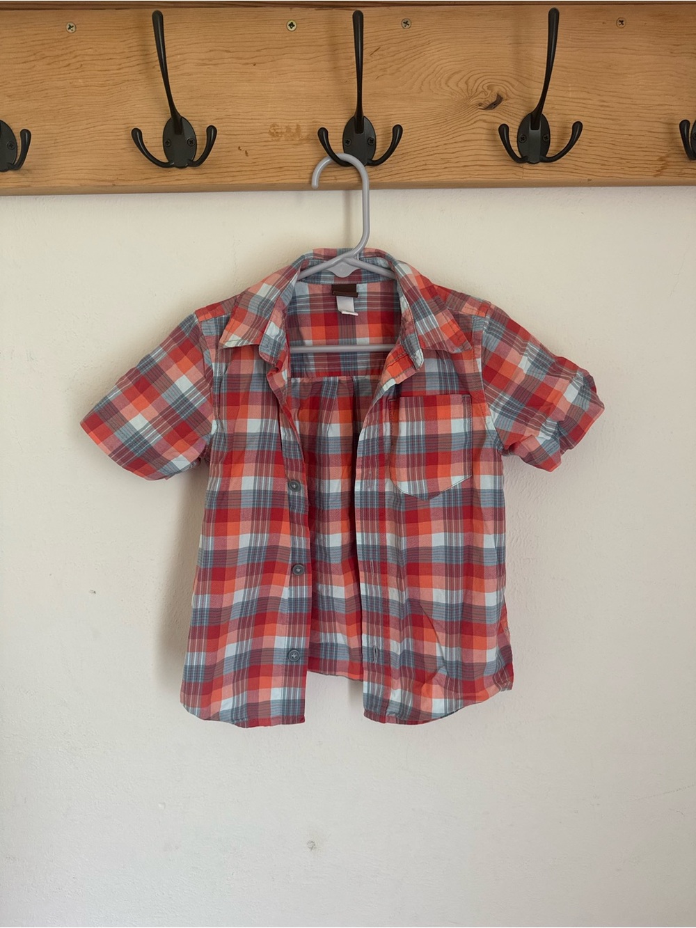 Tea Short-Sleeve Plaid Button-Up Shirt